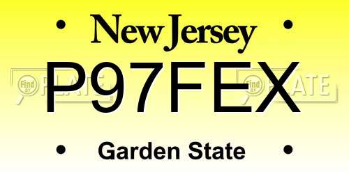 P97FEX New Jersey License Plate