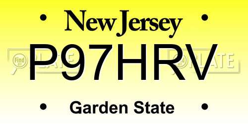 P97HRV New Jersey License Plate