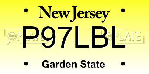 P97LBL New Jersey License Plate