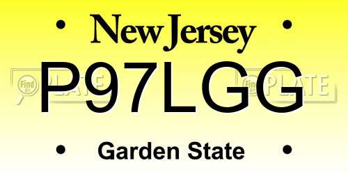 P97LGG New Jersey License Plate