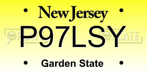 P97LSY New Jersey License Plate