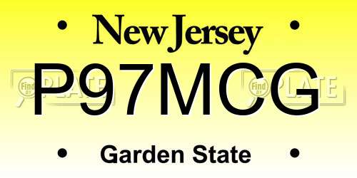 P97MCG New Jersey License Plate