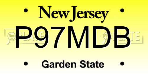 P97MDB New Jersey License Plate