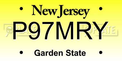 P97MRY New Jersey License Plate