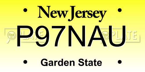 P97NAU New Jersey License Plate