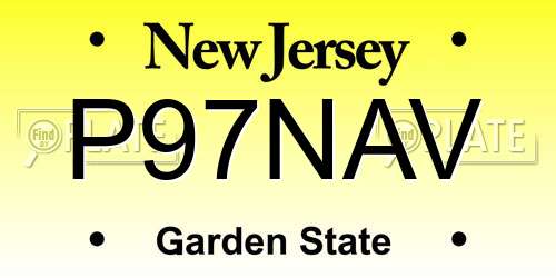 P97NAV New Jersey License Plate