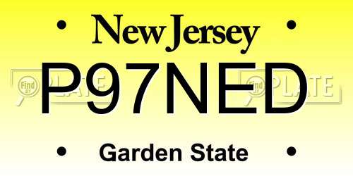 P97NED New Jersey License Plate