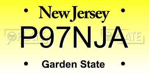 P97NJA New Jersey License Plate