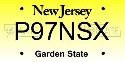 P97NSX New Jersey License Plate