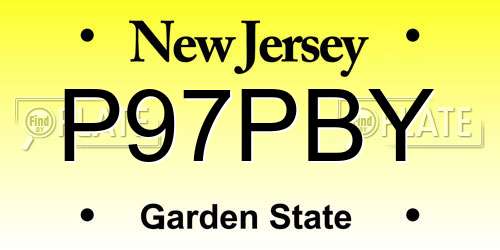 P97PBY New Jersey License Plate