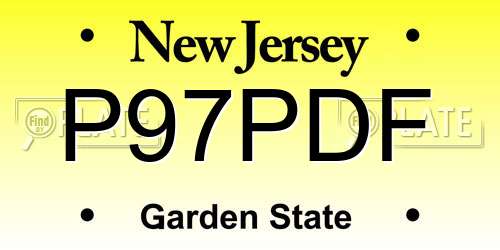 P97PDF New Jersey License Plate