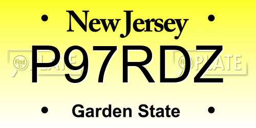 P97RDZ New Jersey License Plate