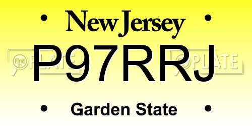 P97RRJ New Jersey License Plate