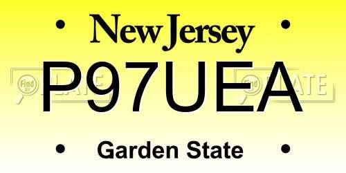P97UEA New Jersey License Plate