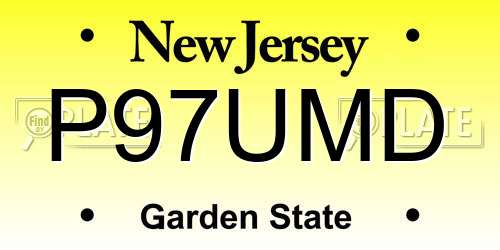 P97UMD New Jersey License Plate