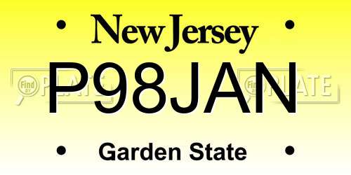 P98JAN New Jersey License Plate