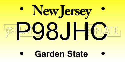P98JHC New Jersey License Plate
