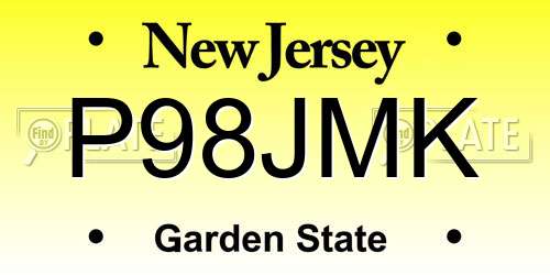 P98JMK New Jersey License Plate