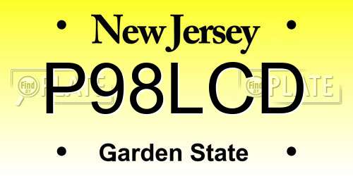 P98LCD New Jersey License Plate