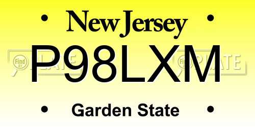 P98LXM New Jersey License Plate