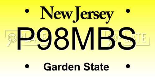 P98MBS New Jersey License Plate