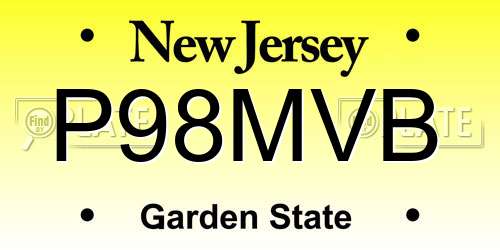 P98MVB New Jersey License Plate