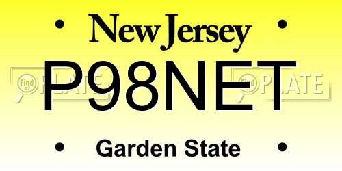 P98NET New Jersey License Plate