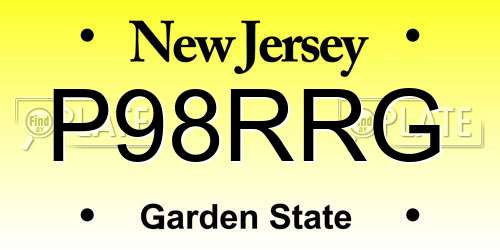 P98RRG New Jersey License Plate