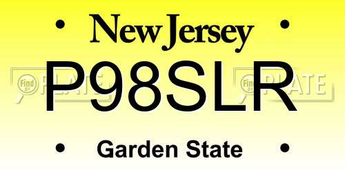 P98SLR New Jersey License Plate