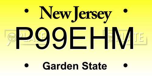 P99EHM New Jersey License Plate