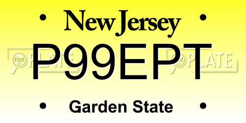 P99EPT New Jersey License Plate