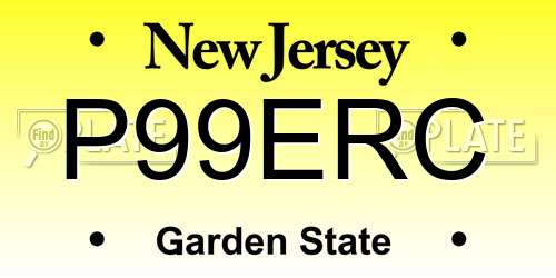 P99ERC New Jersey License Plate