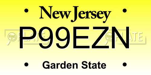 P99EZN New Jersey License Plate