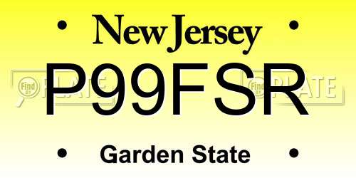 P99FSR New Jersey License Plate