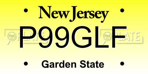P99GLF New Jersey License Plate