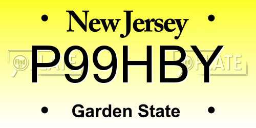 P99HBY New Jersey License Plate