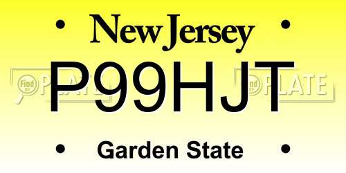 P99HJT New Jersey License Plate