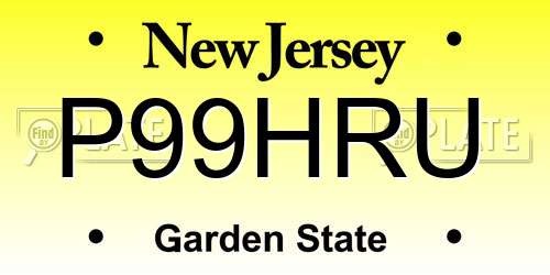 P99HRU New Jersey License Plate