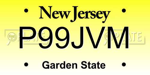 P99JVM New Jersey License Plate
