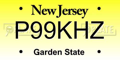 P99KHZ New Jersey License Plate