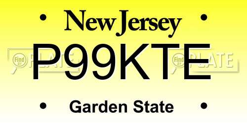 P99KTE New Jersey License Plate