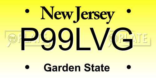 P99LVG New Jersey License Plate