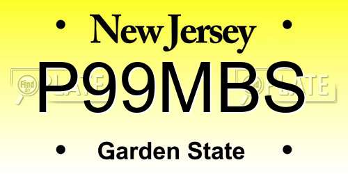 P99MBS New Jersey License Plate