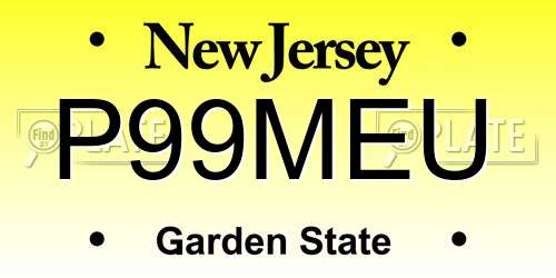 P99MEU New Jersey License Plate