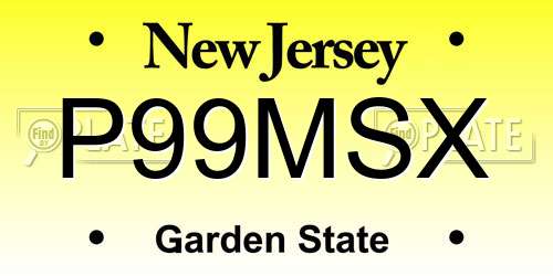 P99MSX New Jersey License Plate