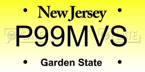 P99MVS New Jersey License Plate