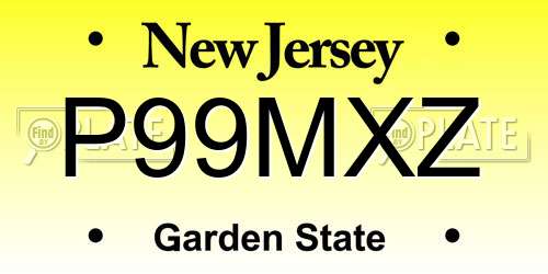 P99MXZ New Jersey License Plate