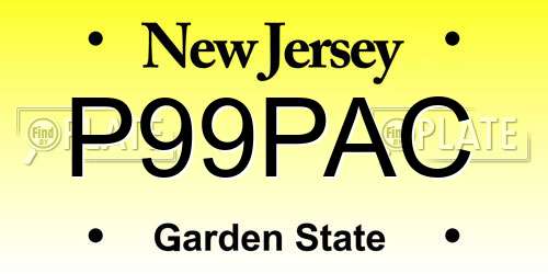 P99PAC New Jersey License Plate