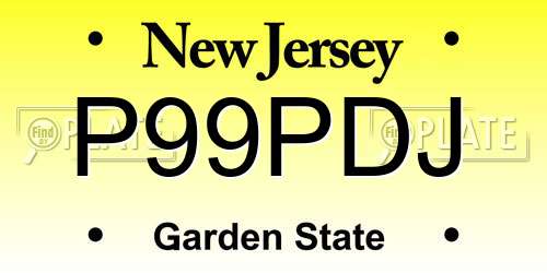 P99PDJ New Jersey License Plate