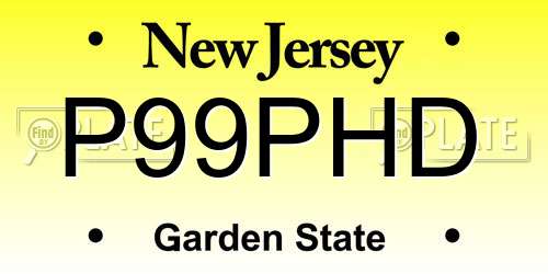 P99PHD New Jersey License Plate